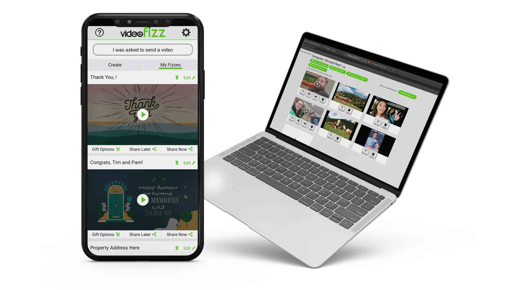 Use VideoFizz on your computer or phone